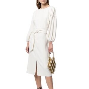 $450 NWT SACHIN & BABI Annie Ivory Dress Balloon Sleeve Tie Waist Wedding SIZE 8